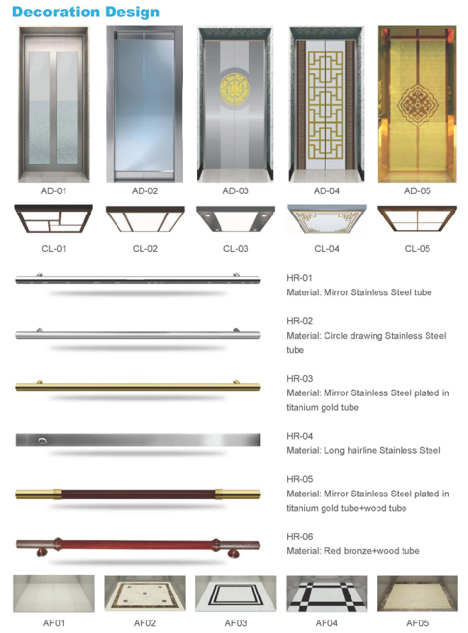 mirror etching passenger elevator without machine room