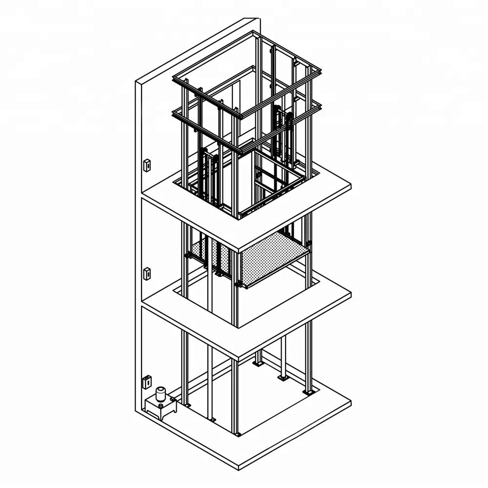 1000kg Electric Hydraulic Warehouse Platform Lift Goods Freight Elevator 1000kg Electric Hydraulic Warehouse Platform Lift Goods Freight Elevator